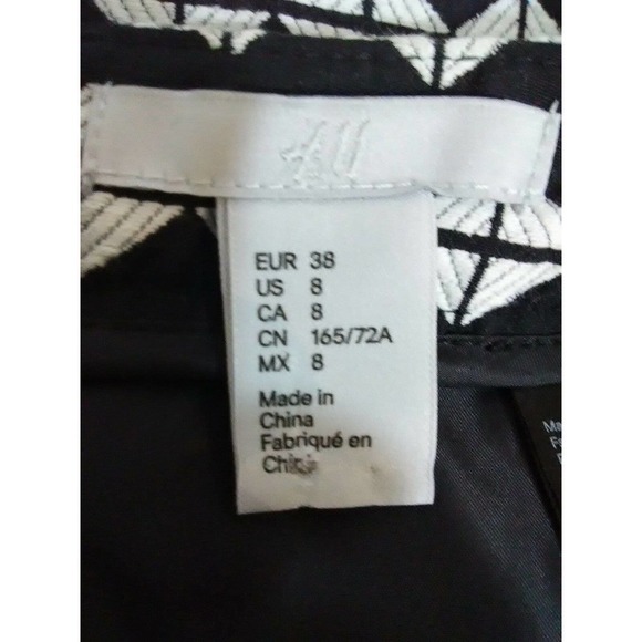 H&M Black White Asymmetrical Career Work Skirt 8 - Picture 6 of 6